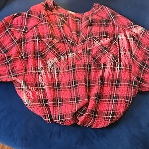 Plaid Women  Shirt in Red